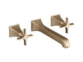 KOHLER K T448 3S BV 8" Centerset Memoirs Wall mount Lavatory Faucet Trim with Stately Design and Cross Handles, Valve Not Included Brushed Bronze