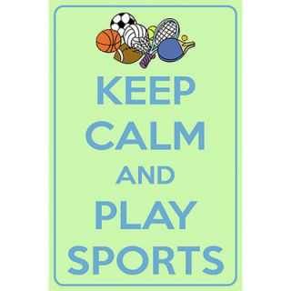 iCanvasArt Keep Calm and Play Sports Textual Art on Canvas