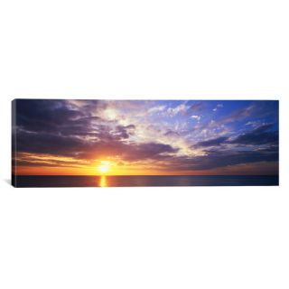 iCanvas Panoramic Sunset, Water, Ocean, Caribbean Island, Grand Cayman