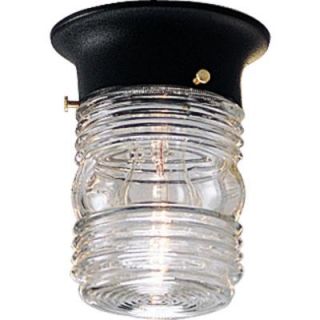 Progress Lighting Outdoor Black Jelly Jar Flush Mount DISCONTINUED P5603 31