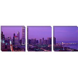 iCanvas Panoramic Evening Chicago, Illinois Photographic Print on Canvas; 20 H x 60 W x 1.5 D
