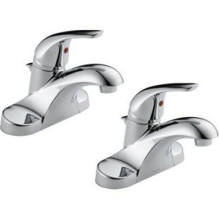 Delta Foundations 4 in. Centerset Single Handle Pro Pak Bathroom Faucet in Chrome (2 Pack) B510LF PPU PRO