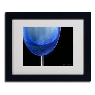 Trademark Fine Art 11 in. x 14 in. Blue Wine Glass Matted Framed Art KM0263 B1114MF