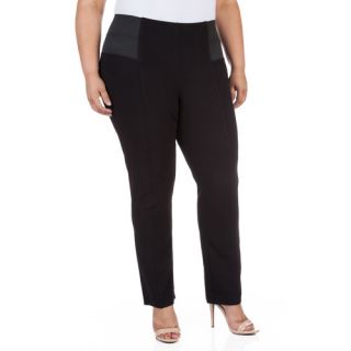 Faded Glory Women's Plus Size Ponte Pant with Wide Elastic Waist