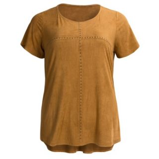 Studded Hi Lo Moleskin Shirt (For Plus Size Women) 9395T 61