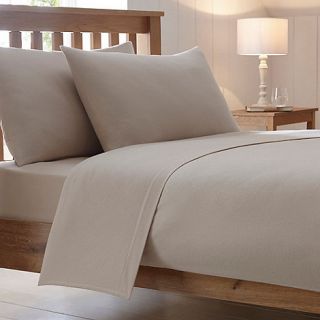 Home Collection Beige 200 thread count brushed cotton flannelette fitted sheet