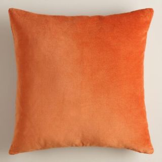 Burnt Orange Velvet Throw Pillow