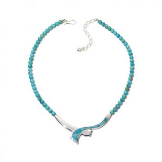 Jay King Beaded Kingman Turquoise Sterling Silver 18" Necklace   7872672