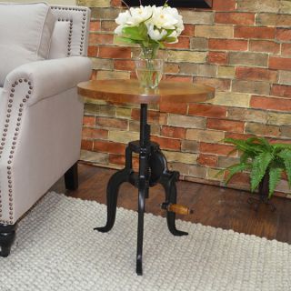 Reece Industrial Pedestal Accent Table