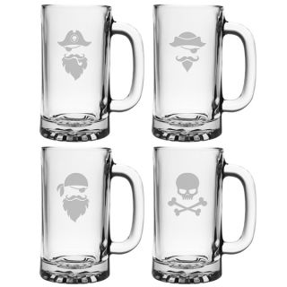 Pirate Faces 16 ounce Pub Beer Mugs (Set of 4)   16948336  