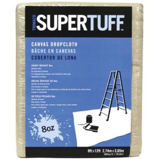 Trimaco 58901 9' x 12' 8Oz SuperTuff Heavyweight Canvas Drop Cloth