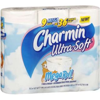 Charmin Ultra Soft Mega Roll Bathroom Tissue, 9 ct