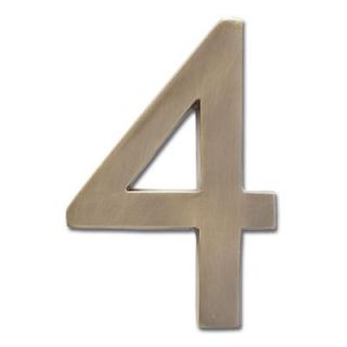 Architectural Mailboxes 4 in. Antique Brass Floating House Number 4 3582AB 4