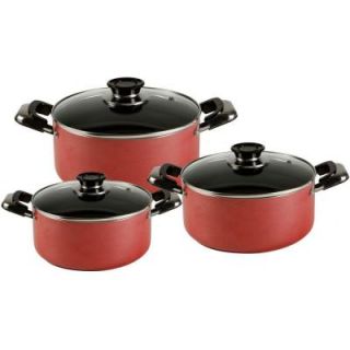 Vinaroz Vera 6 Piece Non Stick Casserole Set in Red VAN AL6 RD