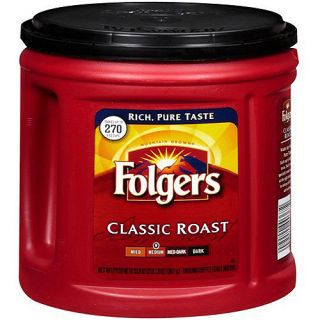 Folgers Medium Classic Roast Ground Coffee, 33.9 oz