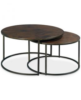Copper Round 2 Piece Nesting Coffee Table Set   Furniture