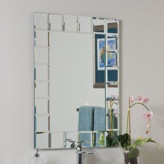 Decor Wonderland Montreal 23.6 in W x 31.5 in H Rectangular Frameless Bathroom Mirror with Hardware and Beveled Edges