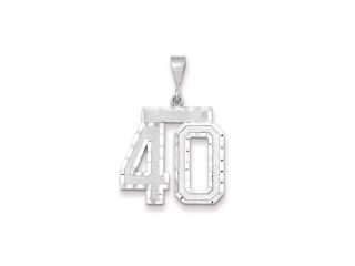 The Varsity Large Diamond Cut 14K White Gold Pendant Number 40