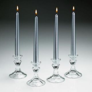 Light In The Dark 10 in. Tall Elegant Silver Metallic Taper Candle (Set of 4) LITD ST 4