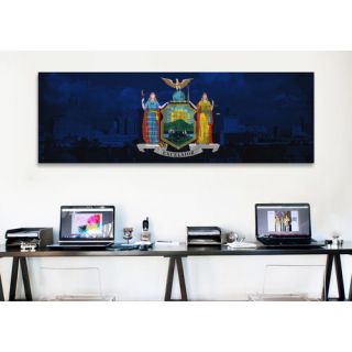 Flags New York Skyline Graphic Art on Canvas by iCanvas