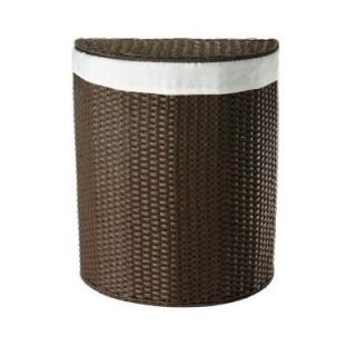 Home Decorators Collection Resin 21 in. W Chocolate Half Round Laundry Hamper with Liner DISCONTINUED 1012610800