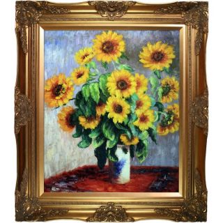 Claude Monet Sunflowers Hand Painted Framed Canvas Art  
