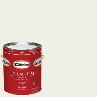 Glidden Premium 1 gal. #HDGY48U Angel's Halo White Flat Latex Interior Paint with Primer HDGY48UP 01F