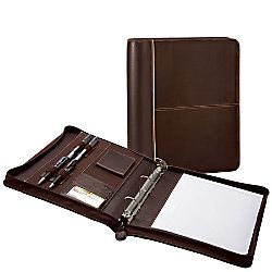 FORAY 3 Ring Padfolio 13 x 11  Brown