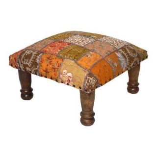Divine Designs Patchwork and Embroidered Ottoman