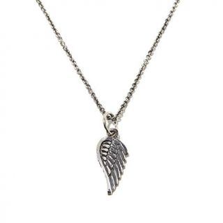 King Baby Jewelry Sterling Silver Micro Wing Pendant with 18" Rolo Link Chain   7608881