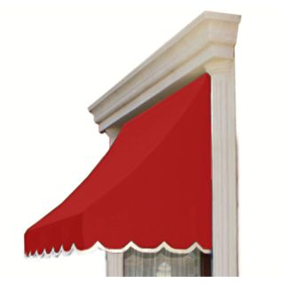 Awntech 52.5 in Wide x 24 in Projection Red Solid Crescent Window/Door Awning