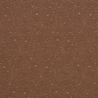 C148 Brown Scroll Trellis Linen Look Upholstery and Drapery Fabric by