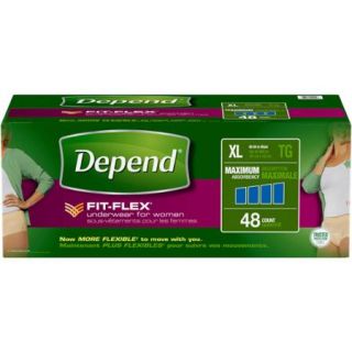 Depend Incontinence Underwear for Women, Maximum Absorbency, XL (Choose Your Count)