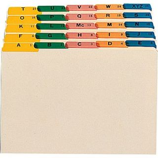 Smead Guides, Multi Colored Fused Poly 1/5 Cut Tab (A Z), Letter Size, Manila, 25/Set (50180)
