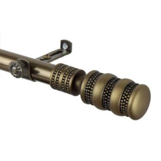 Rod Desyne 120 in.   170 in. Telescoping Curtain Rod Kit in Antique Brass with Dollop Finial 4809 994