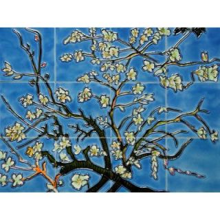 Art Van Gogh, Branches of an Almond Tree in Blossom Mural 18 in. x 24 in. Wall Tiles DISCONTINUED TVG4096X6X12