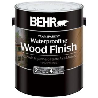 BEHR 1 gal. #400 Natural Transparent Waterproofing Wood Finish 40001