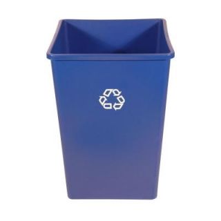 Rubbermaid Commercial Products Untouchable 35 Gal. Blue Square Recycling Container FG395873BLUE