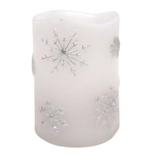 Brite Star 4 in. Embossed Snowflakes LED Candles (Set of 2) 45 858 21