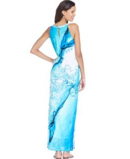 Style&co. Water Printed Blouson Maxi Dress   Dresses   Women