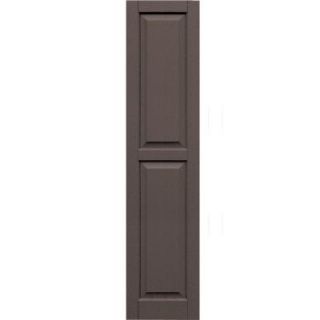 Winworks Wood Composite 15 in. x 66 in. Raised Panel Shutters Pair #641 Walnut 51566641