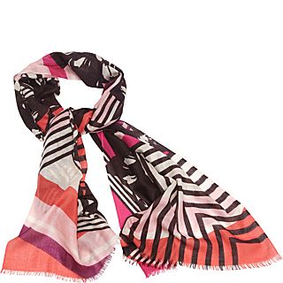 Kinross Cashmere Graphic Floral Print Scarf