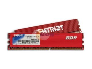 Patriot Extreme Performance 1GB (2 x 512MB) 184 Pin DDR SDRAM DDR 333 (PC 2700) Dual Channel Kit Desktop Memory Model PDC1G2700LLK