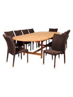 ia District Double Extendable Oval Dining Set (11 PC) by International Home