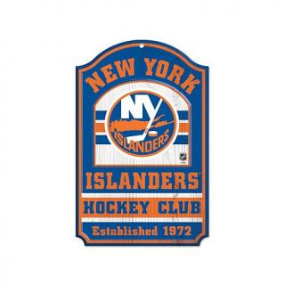 NHL Team Logo 11" x 17" Antique Wood Finish Sign   NY Islanders   7800714