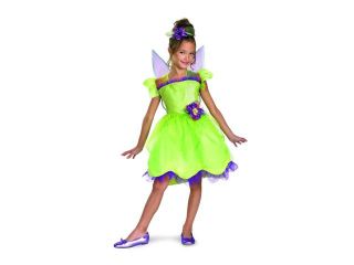 Disney Fairy Tinker Bell Rainbow Deluxe Costume Dress w/Wings & Headpiece Child 4 6 