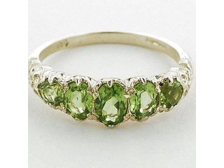 High Quality Solid 14K Yellow Gold Natural Peridot English Victorian Ring   Size 8   Finger Sizes 5 to 12 Available