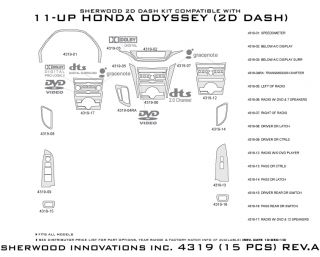 2011, 2012, 2013 Honda Odyssey Wood Dash Kits   Sherwood Innovations 4319 R   Sherwood Innovations Dash Kits