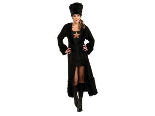 Black Russian Siberia Lady Black Coat & Dress Costume Adult Small 