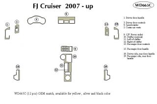 2007 2014 Toyota FJ Cruiser Wood Dash Kits   B&I WD665C DCF   B&I Dash Kits